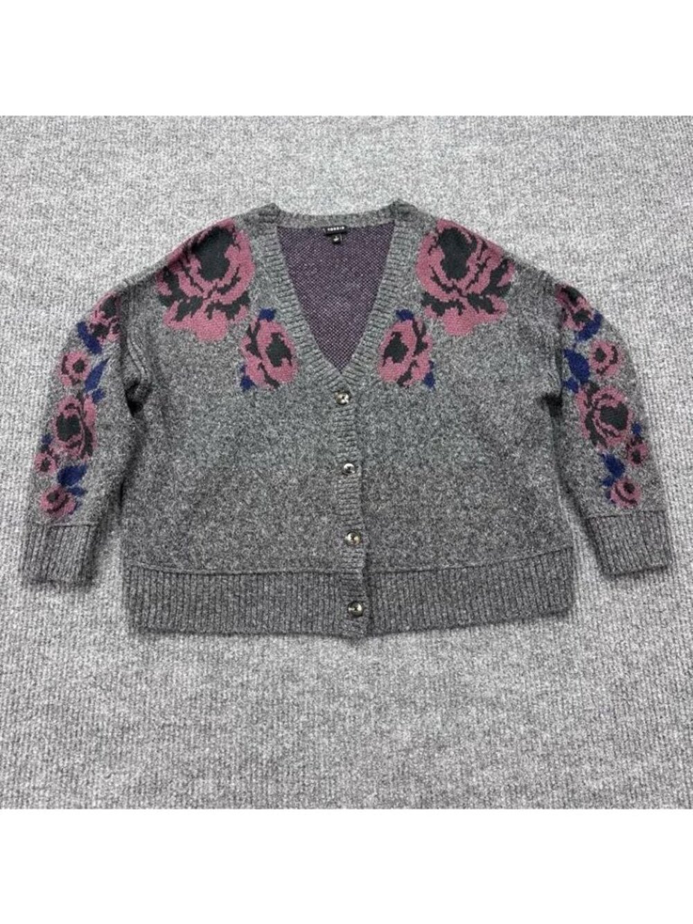 Torrid Vegan Cashmere Vneck Cardigan Button Up Sweater Floral 44490478 Womens 1X